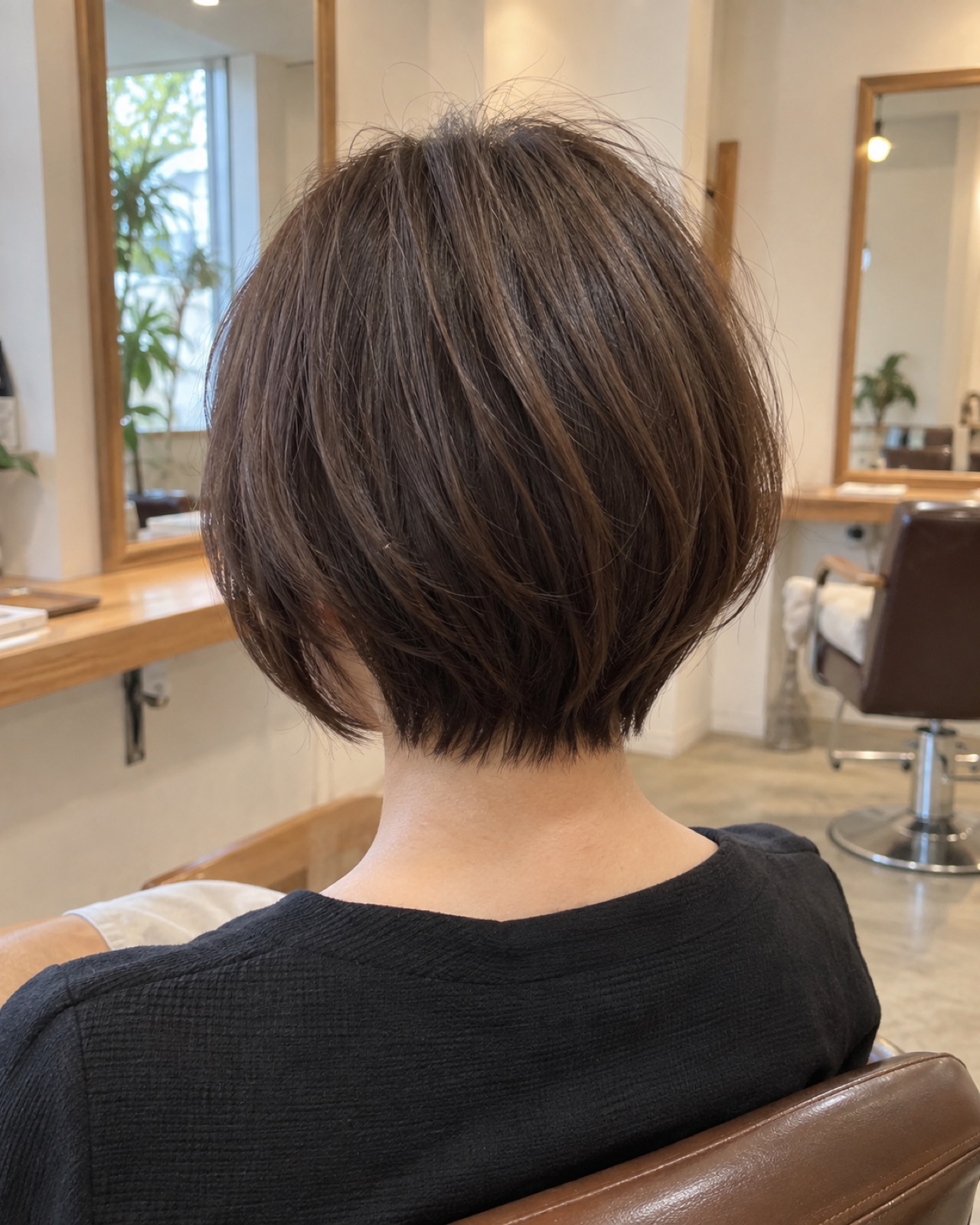 自然な丸みのあるショートボブ